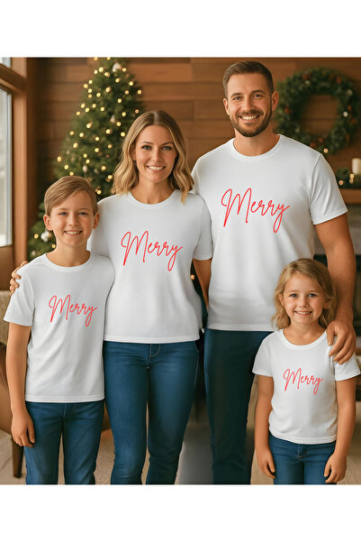 ASELİNDA New Year Merry Printed T-Shirt-Family Matching T-Shirt (Add Items to Make Matching)