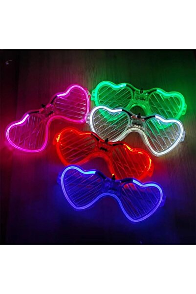 JZS Light-up LED Glasses, 5 Pack Heart Shape Glow Party Favors Supplies