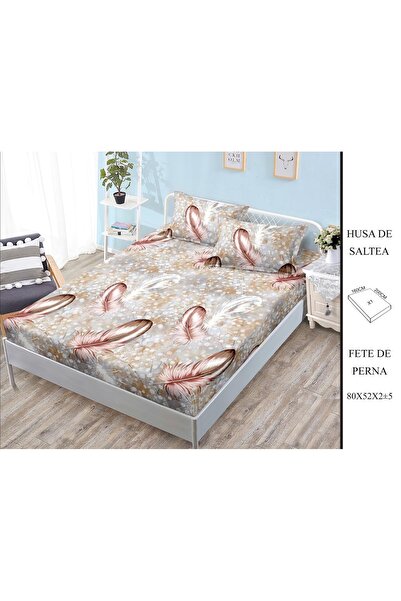 CHIRASO CHIRASO Fitted Sheet Set, Satin Cotton, 160x200 cm and 2 Pillowcases 52x80 cm