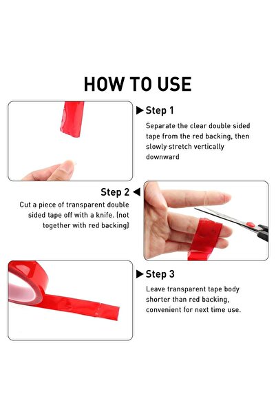 JZS Double Sided Tape Heavy Duty Clear Mounting Adhesive Strips 2mm x 5m