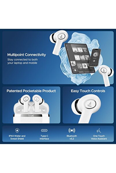 BOAT Nirvana Ion ANC, Active Noise Cancellation, 120Hrs Battery, Crystal Bionic Sound, 4Mics ENx