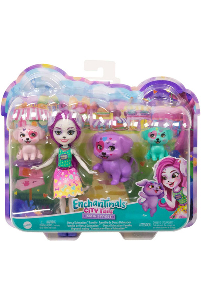 mattel Enchantimals City Tails Playset – Dessa Dalmatian Family