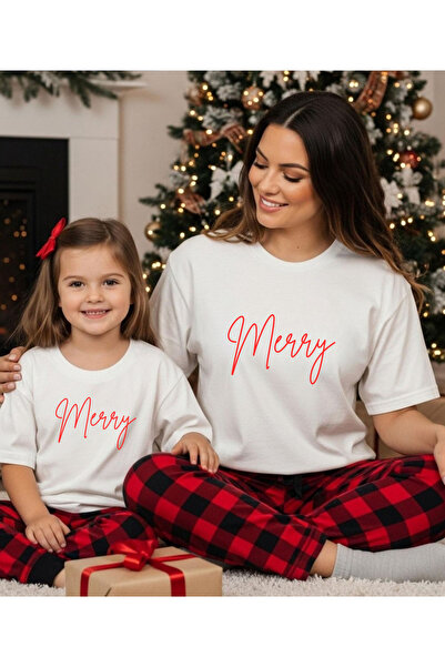ASELİNDA New Year Merry Printed T-Shirt-Family Matching T-Shirt (Add Items to Make Matching)