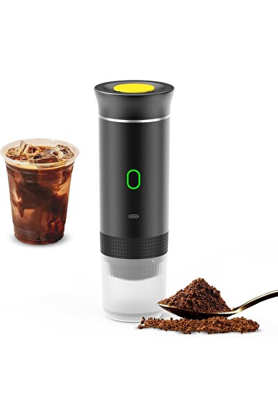 NO BRAND ماكينة قهوة محمولة، ثلاثة في واحد لاسلكية، مناسبة للكبسولات والقهوة المطحونة، 150 مل