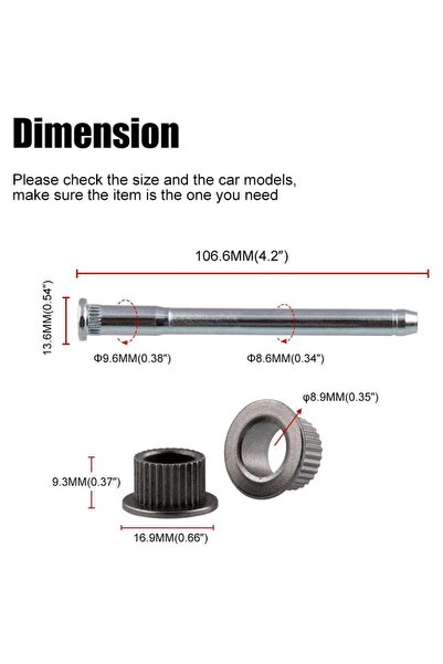JZS Door Hinge Roller Pin Repair Kit 4 Pins 2 Door