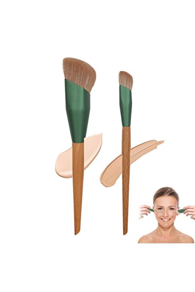JZS مجموعة فرشاة كريم الأساس والكونسيلر بزاوية خضراء
