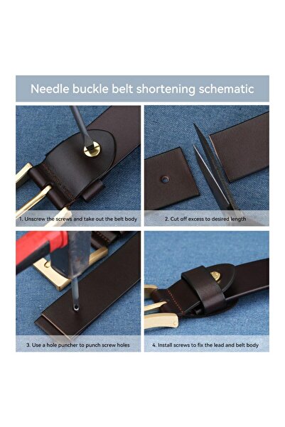 JZS Men's Genuine Leather Belt Heavy Duty Work Business Casual Vintage Buckle