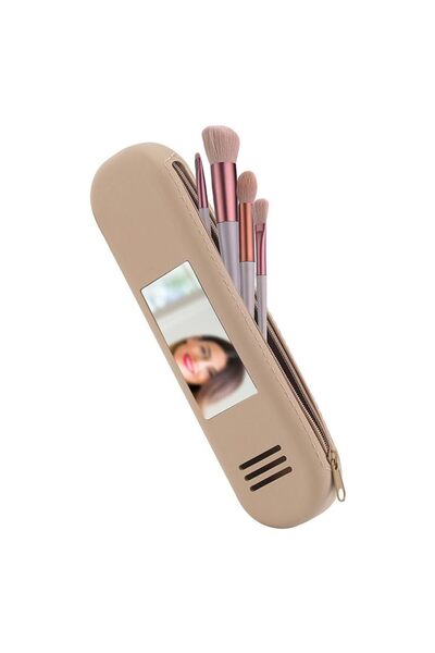 JZS Travel Makeup Brush Holder Silicon Zipper Waterproof