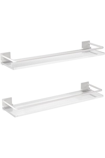 NO BRAND رف حائط مناسب للحمامات، يستخدم لتخزين الأغراض/ديكور الغرفة (أبيض)، ق...