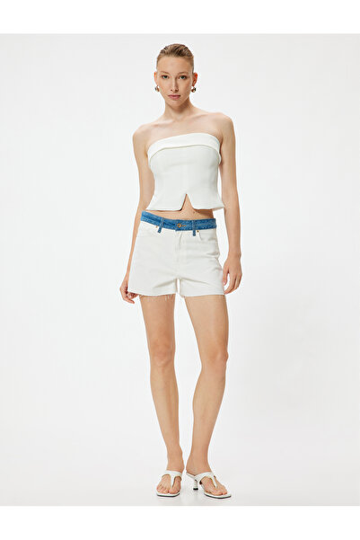 Koton αντίθεση χρωμάτων Μίνι τζιν σορτς