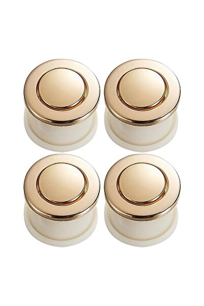 JZS مقابض خزانة بمقبض ارتداد، 4 قطع، مقابض أدراج معدنية ذهبية