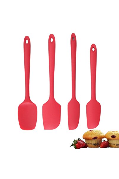 JZS Silicone Spatula Set 4 Pcs, Heat Resistant Bowl Scraper Black