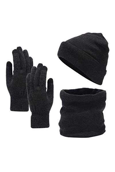 JZS Winter Beanie Hat Scarf Touchscreen Gloves Set 3-Piece for Men Women