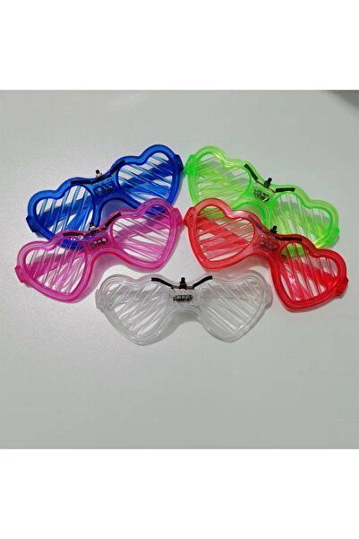 JZS Light-up LED Glasses, 5 Pack Heart Shape Glow Party Favors Supplies