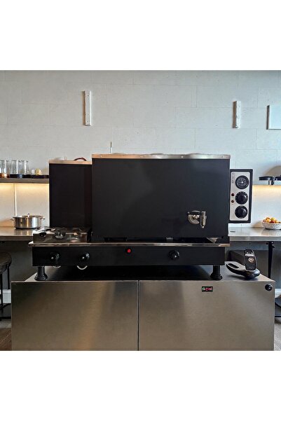 Copper Atelier Painted Electric and Natural Gas First-Class Tea Boiler with 3 Teapots, 35 Lt Capacity