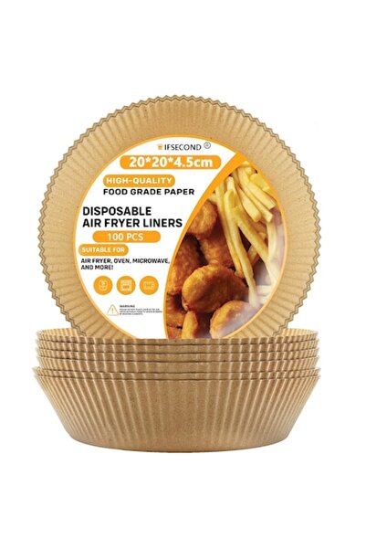 FORHOUSE Parchment Paper for Airfryer, 100 pcs, 20 cm, Brown