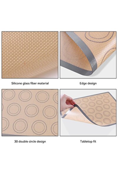 JZS Silicone Baking Mat 2 Pcs Reusable Non Stick