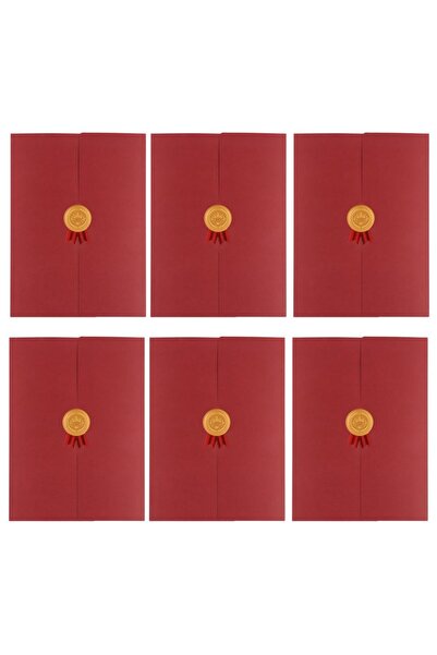 JZS حاملات شهادات، 6 عبوات، مقاس ورق A4، قابلة للطي، لون أحمر