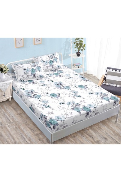 CHIRASO CHIRASO Fitted Sheet Set, Satin Cotton, 160x200 cm and 2 Pillowcases 52x80 cm