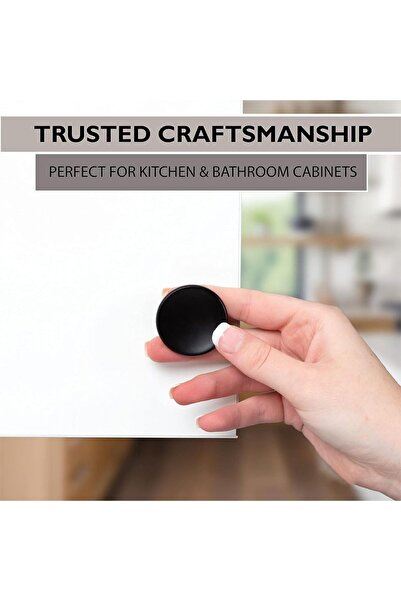 JZS Cabinet Knobs 10 Pack Round Drawer Knobs 37mm Matte Black