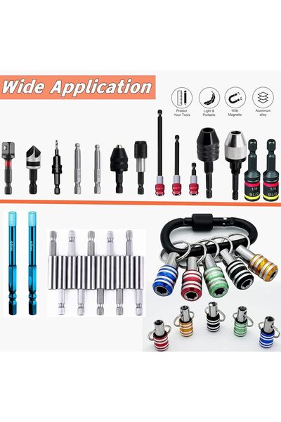 JZS Bit Holder 1/4 inch Hex Shank 5PCS Extension Bar