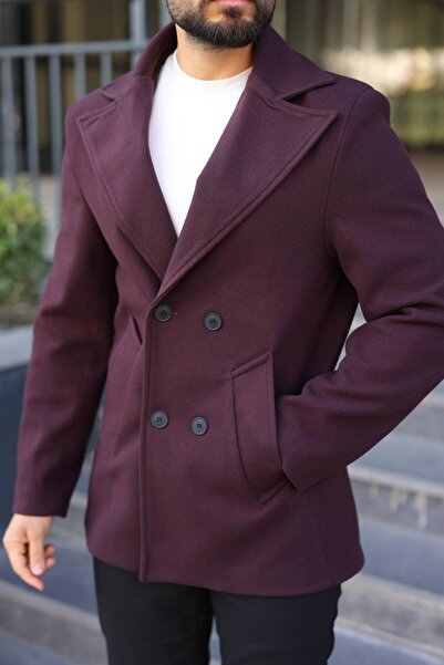 inpool Men'S, Double-Breasted Closure, Sport-Classic, Standard-Fit, Midi Length, Cashmere Coat 634