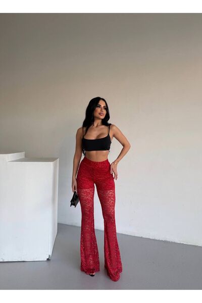 sajarsln Spanish-Style Flared Lace Shorts Pants