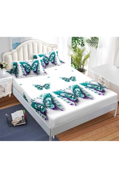 CHIRASO CHIRASO Fitted Sheet Set, Satin Cotton, 160x200 cm and 2 Pillowcases 52x80 cm