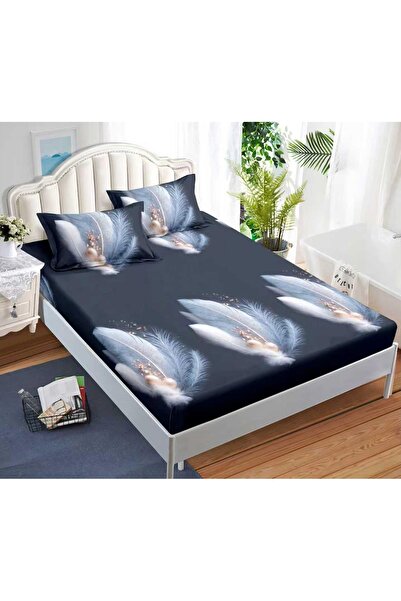 CHIRASO CHIRASO Fitted Sheet Set, Satin Cotton, 160x200 cm and 2 Pillowcases 52x80 cm