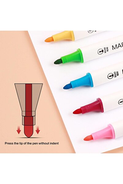 JZS Acrylic Paint Pens, Washable Triangle Rod Water Based Markers 24 Colors