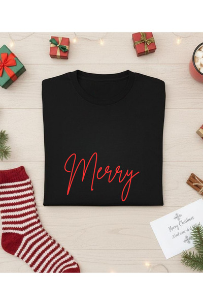 ASELİNDA New Year Merry Printed T-Shirt-Family Matching T-Shirt (Add Items to Make Matching)