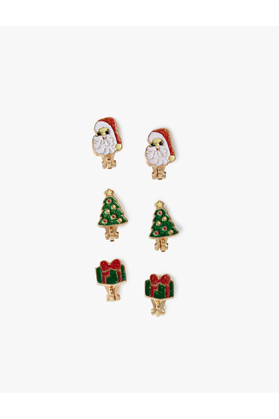 Koton Multi-Colored Christmas Themed Set of 3 Earrings