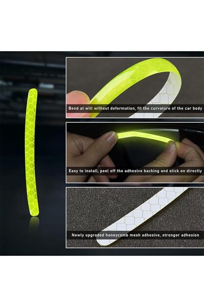 JZS Reflective Bumper Guard 40PCS Fluorescent Yellow Green