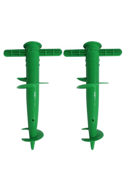 JZS Beach Umbrella Anchor Flag Stand 2PCS Green