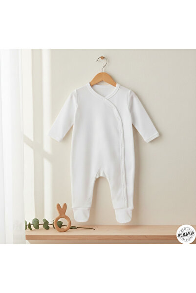 OEM Romper with booties, hypoallergenic cotton, side snaps