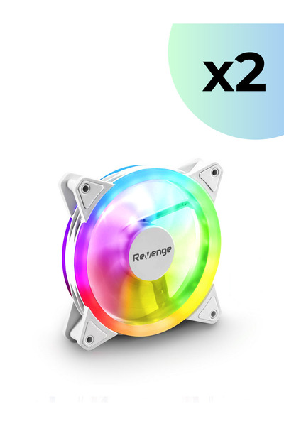 Revenge 2 Pieces of White 12cm Rgb Fans Compatible with Nova Computer Case Nova Fan 2-Pack 120mm Fan