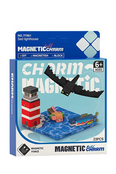 BaoBao Set blocuri magnetice – Far și creaturi, 23 piese, 17 x 13 cm