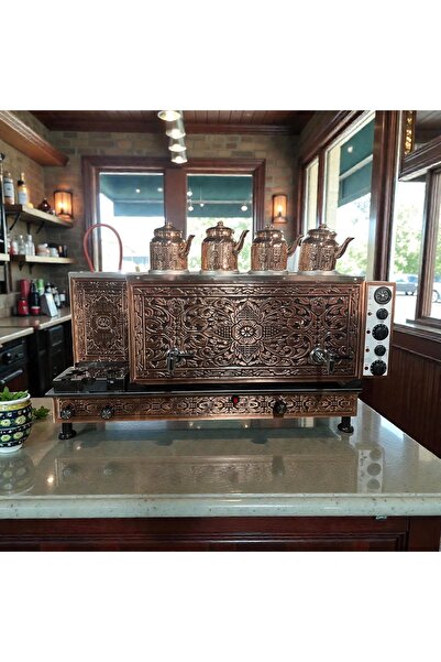 Copper Atelier 1St Class Tea Boiler with Copper Electric and Natural Gas 3 Teapot 35 Lt Capacity