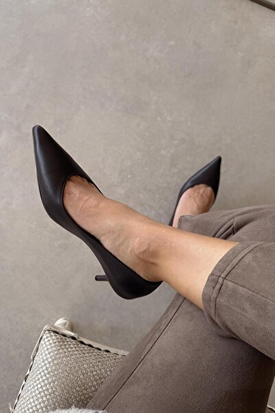 nope21shoess Sava Brown Genuine Leather Stiletto