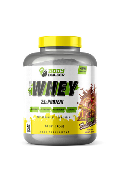 Body Builder Premium Whey Protein New Gen, Crispy Dubai Chocolate Style With Real Kunafa Pieces, 4 LB