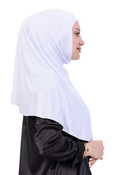 Modish Group Έτοιμο τουρμπάν και χιτζάμπ – Άνετο χιτζάμπ με σετ μπονέ από βισκόζη, ισλαμικό ρούχο - Λευκό