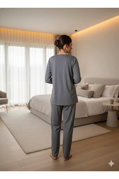 LİMİSSİ Women's Modal Fabric 100% Cotton Written Luxury Pajama Set