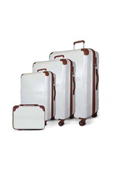 Tom Cruiser TOMCRUISER Grand Tour 4-Piece Hard Shell Luggage Set (16", 20", 24", 28") - White