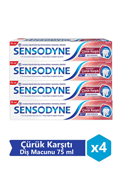 Sensodyne Hassasiyet + Çürük Karşıtı Diş Macunu 75 ml x 4 Adet