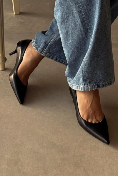 nope21shoess Sava Black Genuine Leather Stiletto