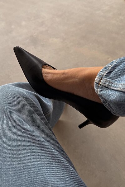 nope21shoess Sava Black Genuine Leather Stiletto