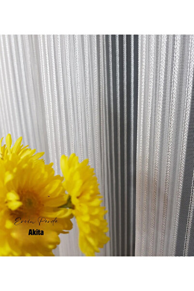 ervin Sparse Pleated Akita Thick Striped Tulle Curtain – Modern Minimal Striped Design | Fresh and Stylish Posture