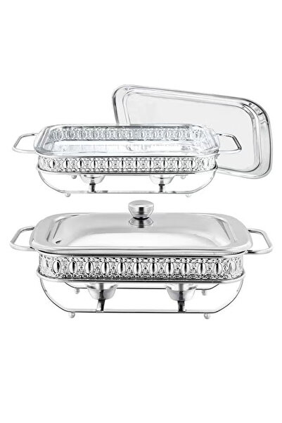 NKX Round Glass Buffet Stove Food Warming Container