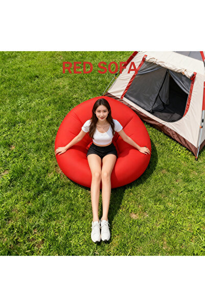 Generic 1pc Outdoor spherical sofa with plush PVC fabric and inflatable pump for relaxation seating