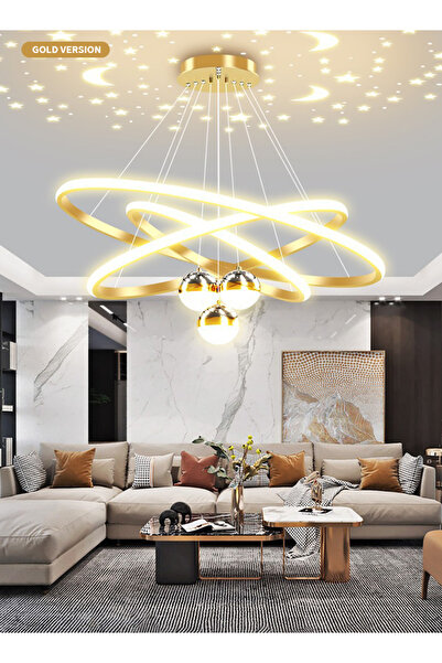 Generic Restaurant chandelier, modern starry sky Nordic bar lamp, bedroom dining room eye-friendly LED lamp